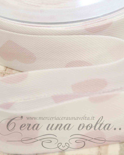 Sbieco in Cotone Piquet Cuori Rosa