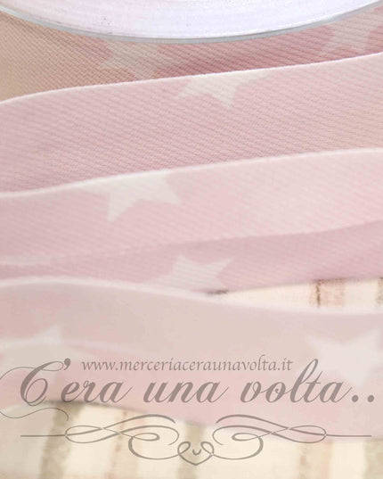 Sbieco in Cotone Piquet Stelle Rosa