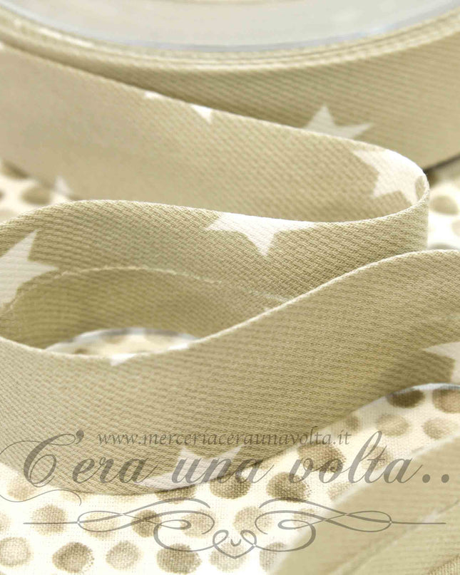 Sbieco in Cotone Piquet Stelle Tortora