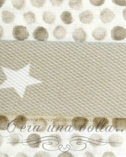 Sbieco in Cotone Piquet Stelle Tortora