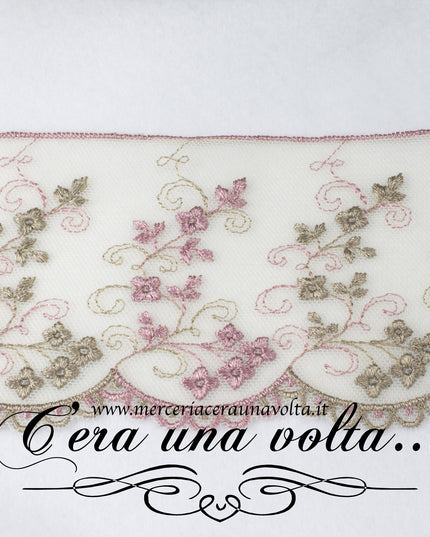 Pizzo di tulle bicolore H 9 cm