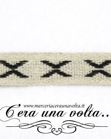 Nastro crocette in lino 5 colori