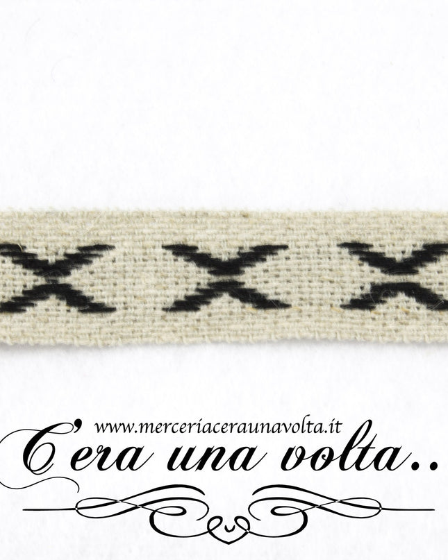 Nastro crocette in lino 5 colori