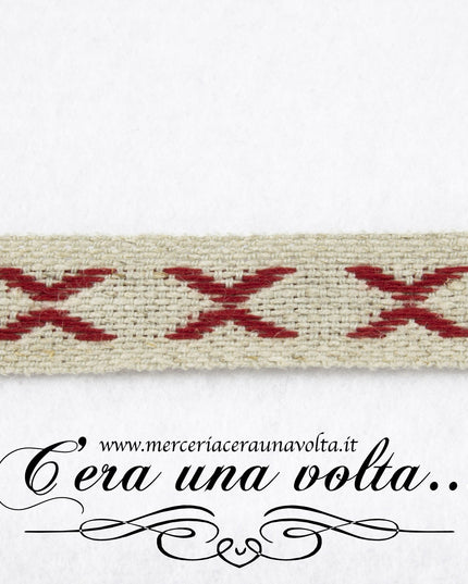 Nastro crocette in lino 5 colori