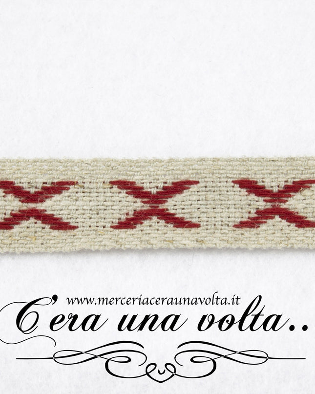 Nastro crocette in lino 5 colori
