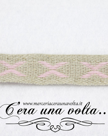 Nastro crocette in lino 5 colori