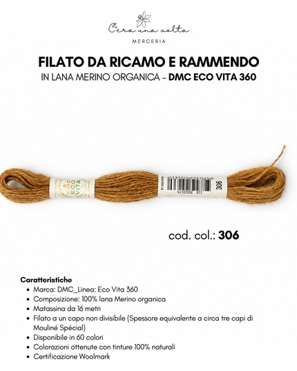 Filato da ricamo e rammendo in lana Merino organica – DMC Eco Vita 360
