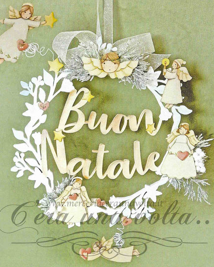 Ghirlanda serigrafata in legno