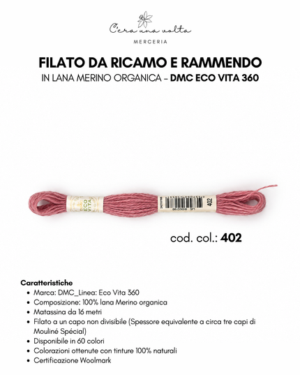 Filato da ricamo e rammendo in lana Merino organica – DMC Eco Vita 360