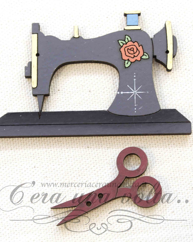 2 Bottoni Decorativi Black Sewing Machine