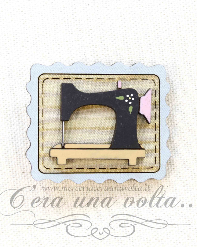 Spilla Decorativa Black Sewing Machine