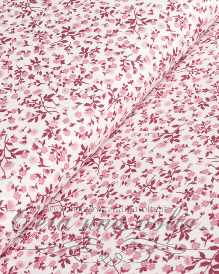 Tessuto vintage a fiori scarlatto