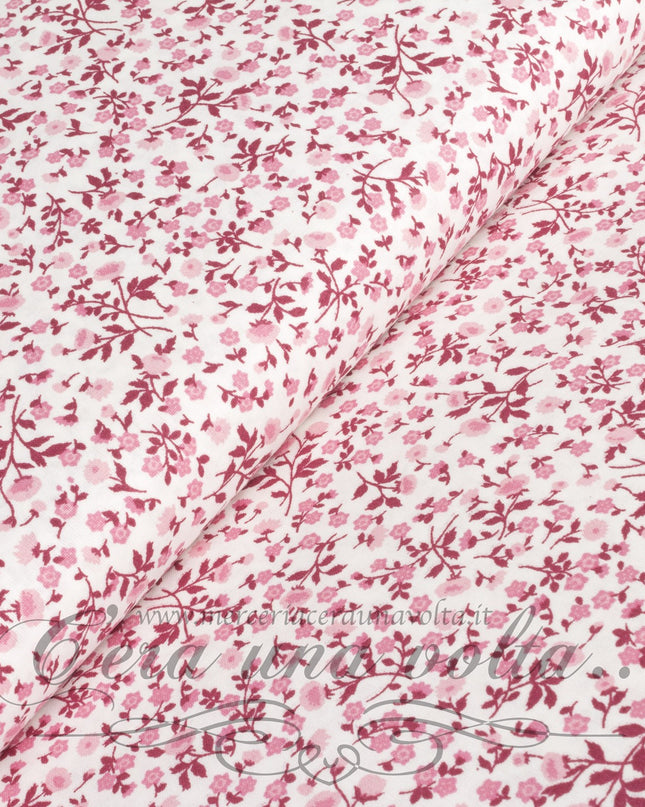 Tessuto vintage a fiori scarlatto