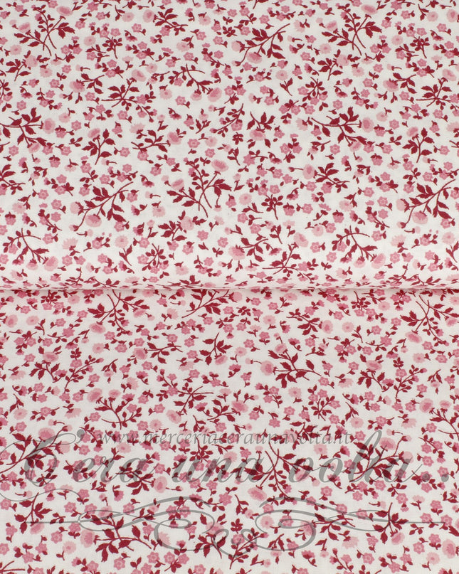 Tessuto vintage a fiori scarlatto