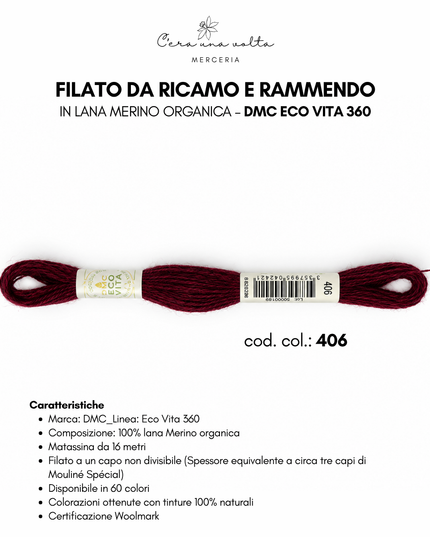 Filato da ricamo e rammendo in lana Merino organica – DMC Eco Vita 360