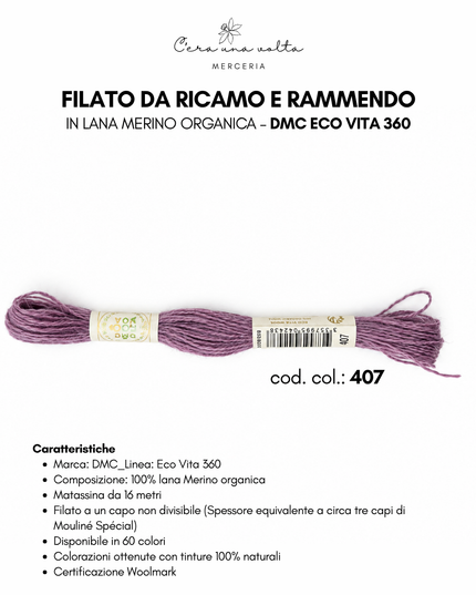 Filato da ricamo e rammendo in lana Merino organica – DMC Eco Vita 360