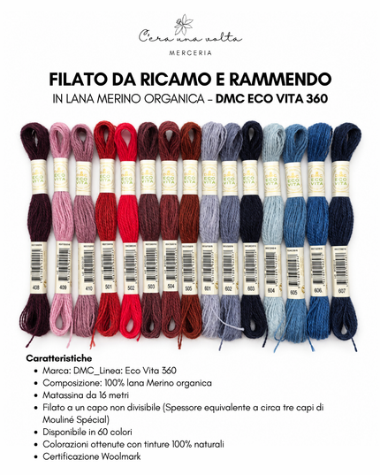 Filato da ricamo e rammendo in lana Merino organica – DMC Eco Vita 360