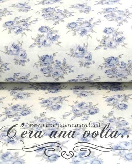 Tessuto per tende Shabby Rose Azzurro