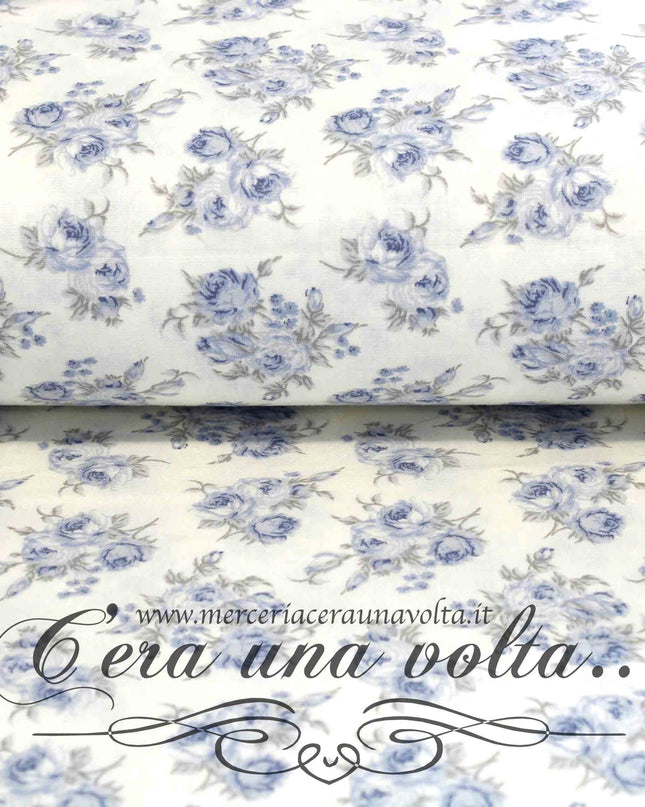 Tessuto per tende Shabby Rose Azzurro