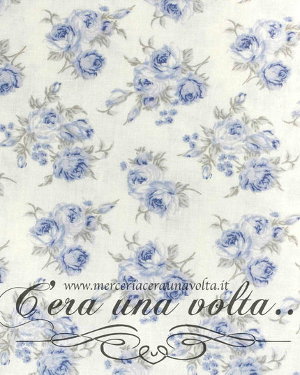 Tessuto per tende Shabby Rose Azzurro