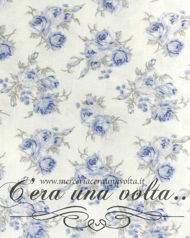 Tessuto per tende Shabby Rose Azzurro