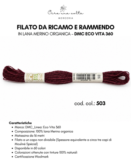 Filato da ricamo e rammendo in lana Merino organica – DMC Eco Vita 360