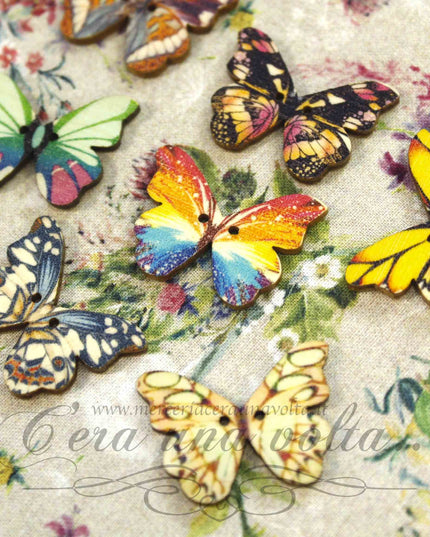 Set 3 pz Bottoni Butterflies