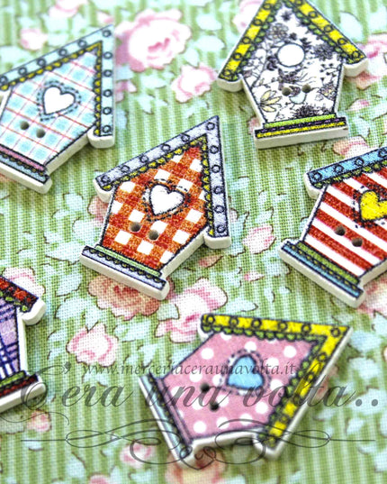 Set 3 pz Bottoni Little Houses