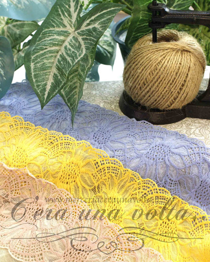 Pizzo tramezzo Sunflowers elasticizzato