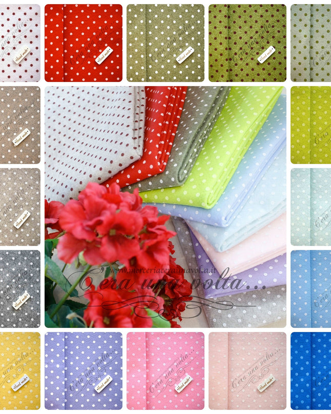 90 x 50cm Pannolenci stampato a pois