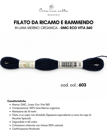 Filato da ricamo e rammendo in lana Merino organica – DMC Eco Vita 360