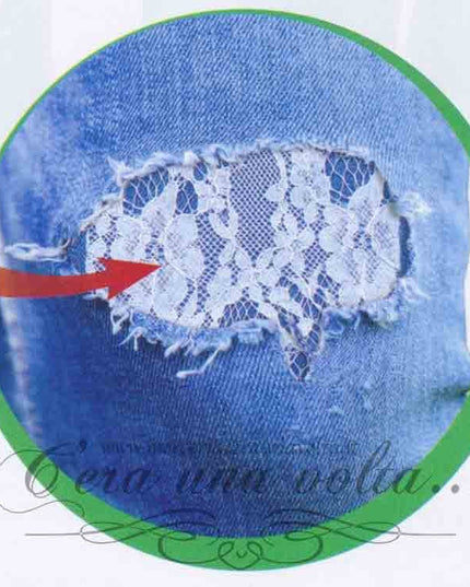 Saldastrappi in Jeans con pizzo
