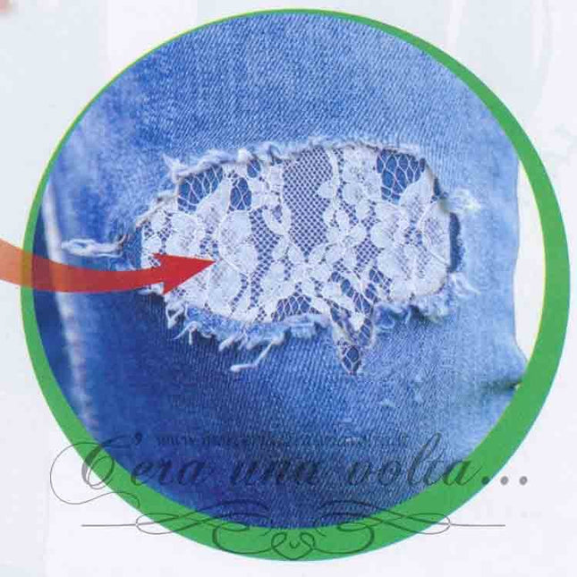 Saldastrappi in Jeans con pizzo