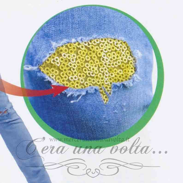 Saldastrappi in Jeans con paillettes