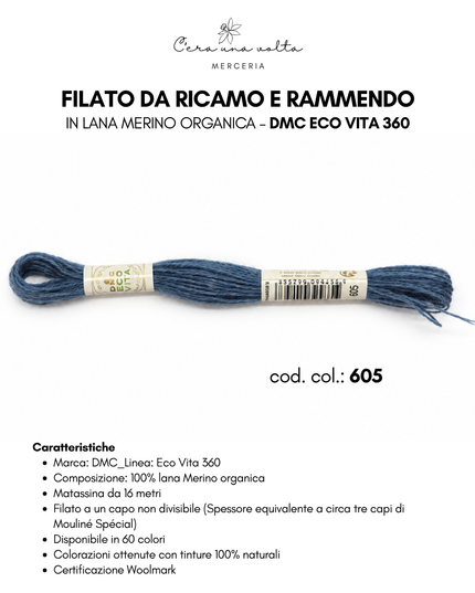 Filato da ricamo e rammendo in lana Merino organica – DMC Eco Vita 360