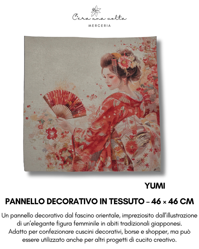 Pannello decorativo in tessuto – 46 × 46 cm (Eleganza Giapponese)