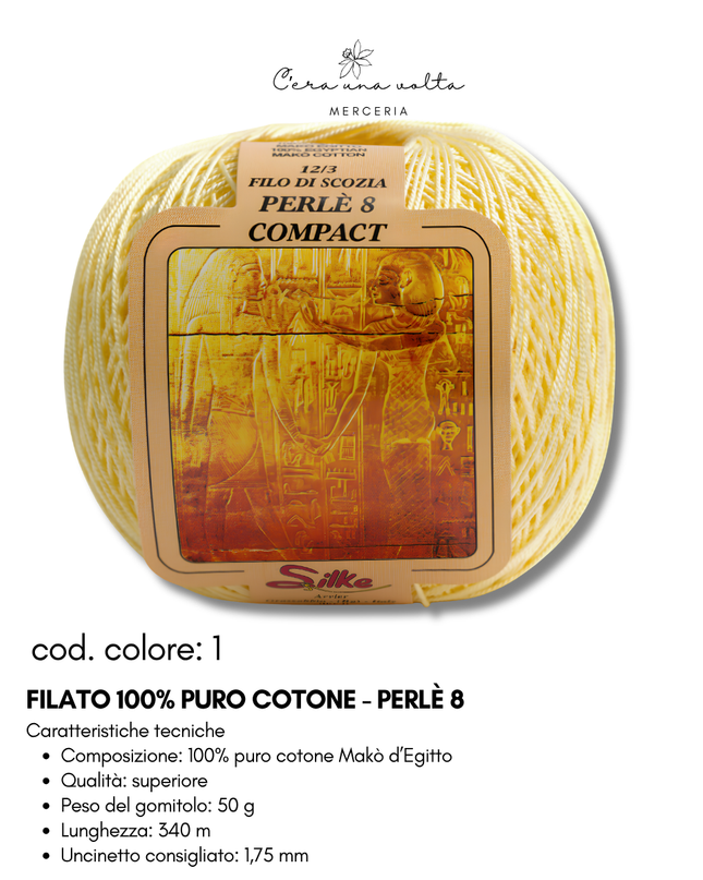 Filato 100% Puro Cotone - Perlè 5 e Perlè 8