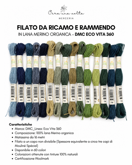 Filato da ricamo e rammendo in lana Merino organica – DMC Eco Vita 360