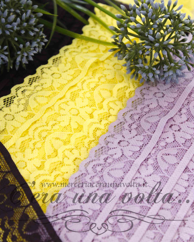 Pizzo in tulle Flower elasticizzato