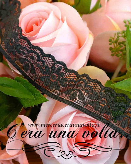 Pizzo in tulle Flower elasticizzato