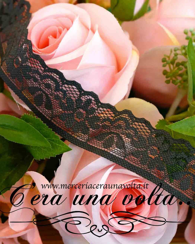 Pizzo in tulle Flower elasticizzato