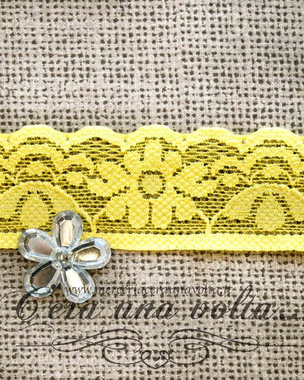 Pizzo in tulle Flower elasticizzato