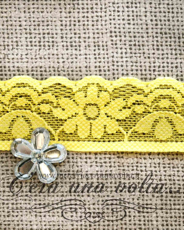 Pizzo in tulle Flower elasticizzato