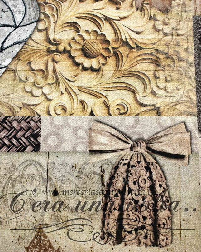 Cm 70 x 47 Scampolo Stoffa Stampata Vittoriana