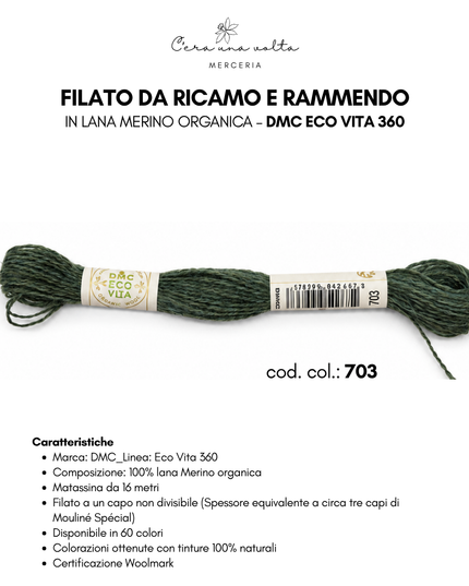 Filato da ricamo e rammendo in lana Merino organica – DMC Eco Vita 360
