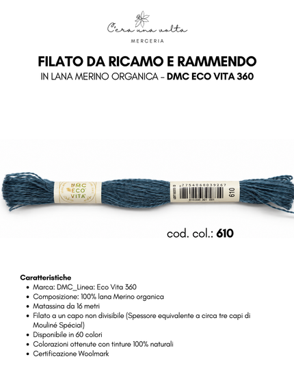 Filato da ricamo e rammendo in lana Merino organica – DMC Eco Vita 360
