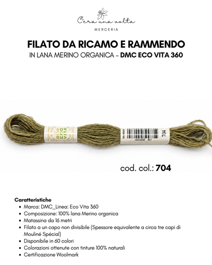 Filato da ricamo e rammendo in lana Merino organica – DMC Eco Vita 360