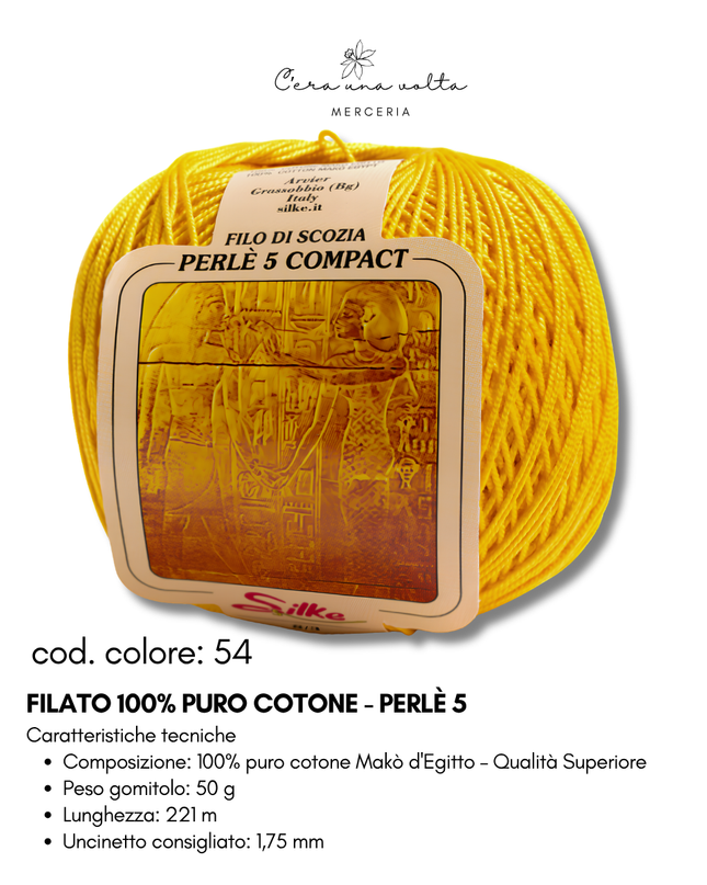 Filato 100% Puro Cotone - Perlè 5 e Perlè 8