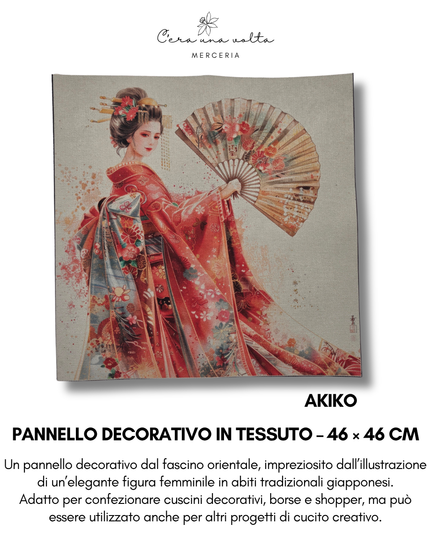 Pannello decorativo in tessuto – 46 × 46 cm (Eleganza Giapponese)