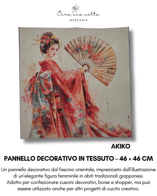 Pannello decorativo in tessuto – 46 × 46 cm (Eleganza Giapponese)